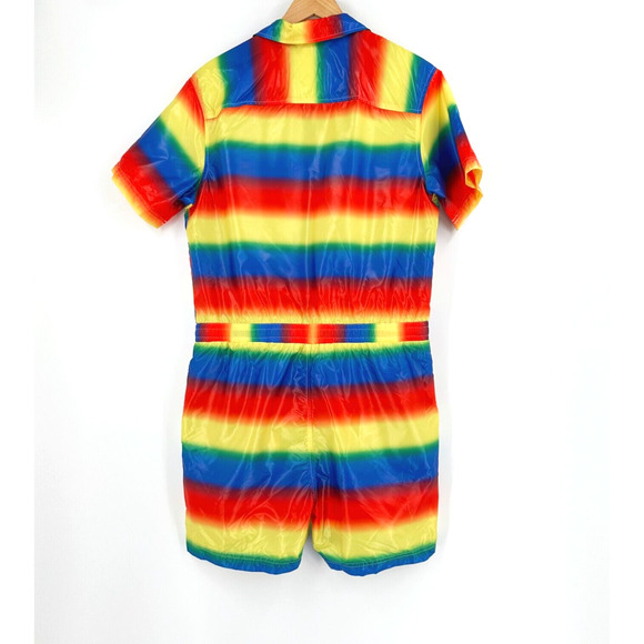 Mens Rainbow Jumpsuit Romper Medium Pride Festival Unique Club Rave - Picture 5 of 6